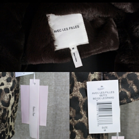 Avec Les Filles leopard fur lined coat - Picture 3 of 3